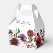 Romantische Waterverf Burgundy Red Blush Roos Flor Bedankdoosjes (Achterkant)