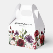 Romantische Waterverf Burgundy Red Blush Roos Flor Bedankdoosjes (Voorkant Zijde)