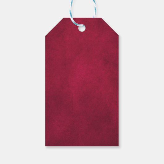 Romantische Waterverf Burgundy Red Blush Roos Flor Cadeaulabel (Achterkant)