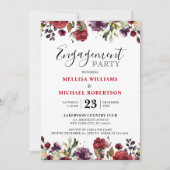 Romantische Waterverf Burgundy Red Blush Roos Flor Kaart (Voorkant)