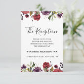 Romantische Waterverf Burgundy Red Blush Roos Flor Kaart (Staand voorkant)