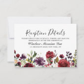 Romantische Waterverf Burgundy Red Blush Roos Flor Kaart (Voorkant)