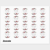 Romantische Waterverf Burgundy Red Blush Roos Flor Ronde Sticker (Vel)