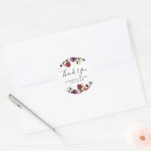 Romantische Waterverf Burgundy Red Blush Roos Flor Ronde Sticker (Envelop)