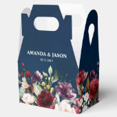 Romantische Waterverf Burgundy Red Navy Floral Bedankdoosjes (Geopend)