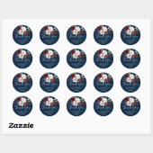 Romantische Waterverf Burgundy Red Navy Floral Ronde Sticker (Vel)
