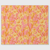 Romantische Waterverf Daffodil Patroon Cadeaupapier (Vlak)