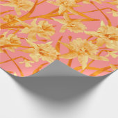 Romantische Waterverf Daffodil Patroon Cadeaupapier (Hoek)