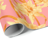 Romantische Waterverf Daffodil Patroon Cadeaupapier (Rol Hoek)