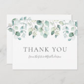 Romantische Waterverf Eucalyptus Greenery Bedankt Briefkaart (Voorkant / Achterkant)