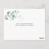 Romantische Waterverf Eucalyptus Greenery Bedankt Briefkaart (Achterkant)