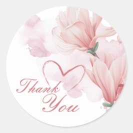 Romantische waterverf floraal ronde sticker