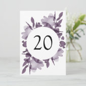 Romantische Waterverf Floral Amethyst Kaart (Staand voorkant)