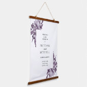 Romantische Waterverf Floral Amethyst Wedding Hangend Wandkleed (Gebogen)