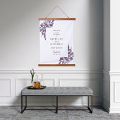 Romantische Waterverf Floral Amethyst Wedding Hangend Wandkleed