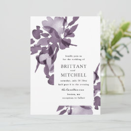 Romantische Waterverf Floral Amethyst Wedding Kaart