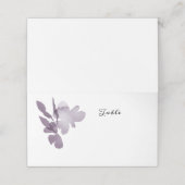Romantische Waterverf Floral Amethyst Wedding Plaatskaartje (Buitenkant ongevouwen)