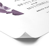 Romantische Waterverf Floral Amethyst Wedding Poster (Hoek)