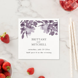 Romantische Waterverf Floral Amethyst Wedding Servet