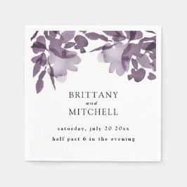 Romantische Waterverf Floral Amethyst Wedding Servet