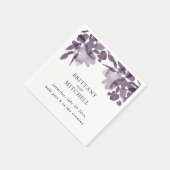 Romantische Waterverf Floral Amethyst Wedding Servet (Hoek)