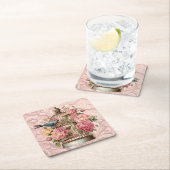 Romantische  Waterverf Floral Birdcage Kartonnen Onderzetters (Insitu)