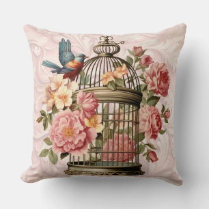 Romantische  Waterverf Floral Birdcage Kussen