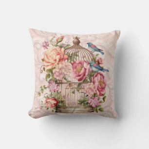 Romantische  Waterverf Floral Birdcage Kussen