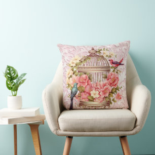 Romantische  Waterverf Floral Birdcage Kussen