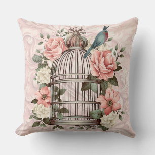 Romantische Waterverf Floral Birdcage Kussen