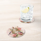Romantische  Waterverf Floral Birdcage Ronde Kartonnen Onderzetter (Insitu)