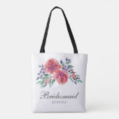 Romantische Waterverf Floral bruidsmeisje Tote Bag (Achterkant)