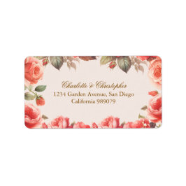 Romantische Waterverf Floral Bruiloft Retouradres Etiket