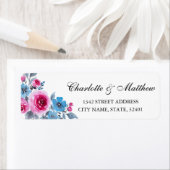 Romantische Waterverf Floral Bruiloft Retouradres Etiket (Insitu)