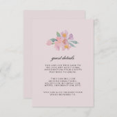 Romantische Waterverf Floral Details Kaart (Voorkant / Achterkant)