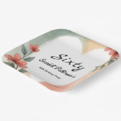Romantische Waterverf Floral Dusty 60ste verjaarda Papieren Bordje (Gebogen)