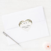 Romantische Waterverf Floral en Gold Arch Wedding Hart Sticker (Envelop)