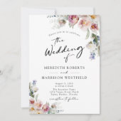 Romantische Waterverf Floral Eucalyptus Weddenscha Kaart (Voorkant)