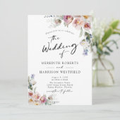 Romantische Waterverf Floral Eucalyptus Weddenscha Kaart (Staand voorkant)