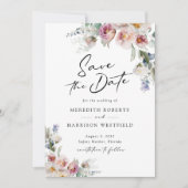 Romantische Waterverf Floral Eucalyptus Weddenscha Save The Date (Voorkant)