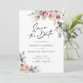Romantische Waterverf Floral Eucalyptus Weddenscha Save The Date (Staand voorkant)