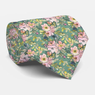 Romantische Waterverf Floral Necktie Stropdas