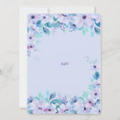 Romantische Waterverf Floral Paarse Uitnodiging (Achterkant)