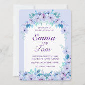 Romantische Waterverf Floral Paarse Uitnodiging (Voorkant)