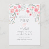 Romantische Waterverf Floral Save The Date Aankondigingskaart (Voorkant)