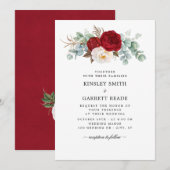 Romantische Waterverf Floral Spray Wedding Kaart (Voorkant / Achterkant)