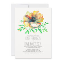 Romantische Waterverf Floral Summer Wedding Invite