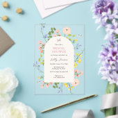 Romantische Waterverf Floral Vrijgezellenfeest Acryl Uitnodigingen (Insitu (Huwelijk))