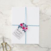 Romantische Waterverf Floral Weddenschap Dank je Cadeaulabel (Met Touw)
