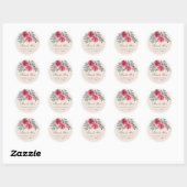 Romantische Waterverf Floral Weddenschap Dank je Ronde Sticker (Vel)